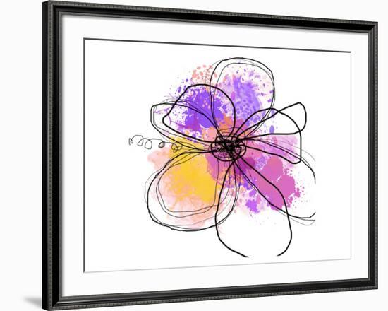 Rose Yellow Abstract Brush Splash Flower I-Irena Orlov-Framed Art Print