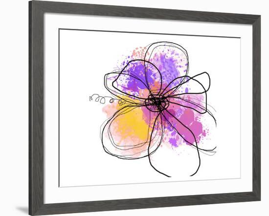 Rose Yellow Abstract Brush Splash Flower I-Irena Orlov-Framed Art Print