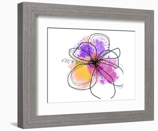 Rose Yellow Abstract Brush Splash Flower I-Irena Orlov-Framed Art Print