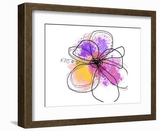 Rose Yellow Abstract Brush Splash Flower I-Irena Orlov-Framed Art Print