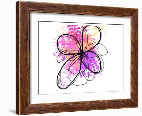 Rose Yellow Abstract Brush Splash Flower II-Irena Orlov-Framed Art Print