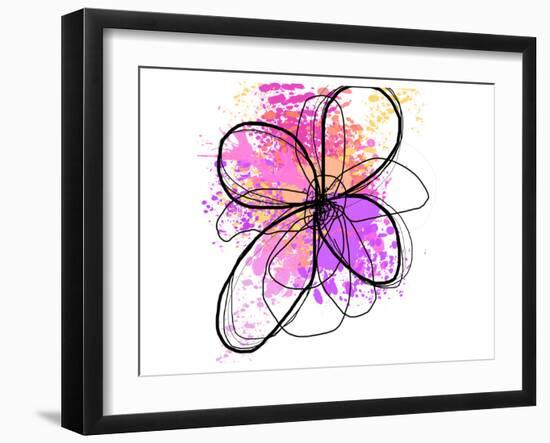 Rose Yellow Abstract Brush Splash Flower II-Irena Orlov-Framed Art Print