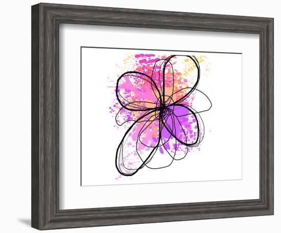 Rose Yellow Abstract Brush Splash Flower II-Irena Orlov-Framed Art Print