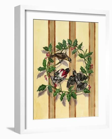 Rosebreasted Grosbeaks-Charlsie Kelly-Framed Giclee Print