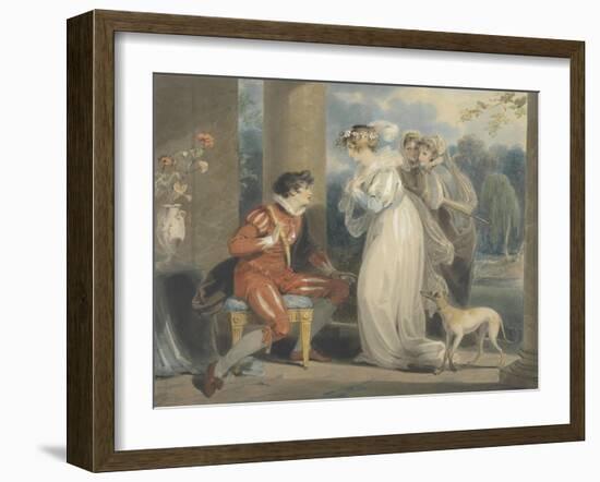 Rosebud, or the Judgement of Paris, 1791 (W/C and Bodycolour over Graphite on Paper)-Richard Westall-Framed Giclee Print