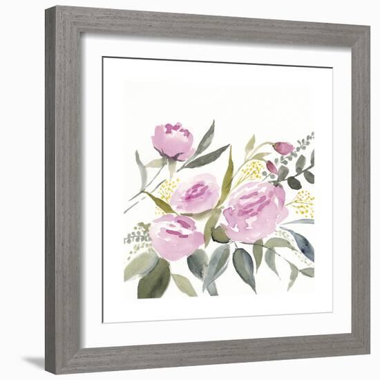 Rosebud Watercolor I-Victoria Borges-Framed Art Print