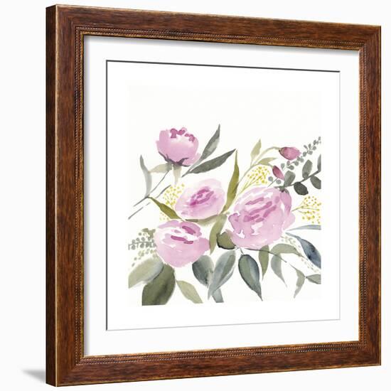 Rosebud Watercolor I-Victoria Borges-Framed Art Print