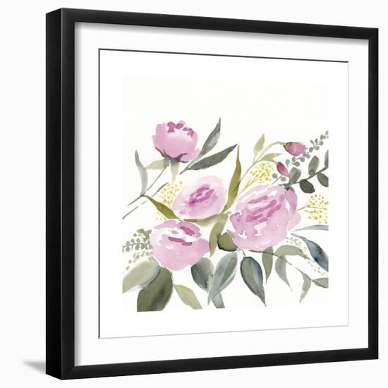 Rosebud Watercolor I-Victoria Borges-Framed Art Print