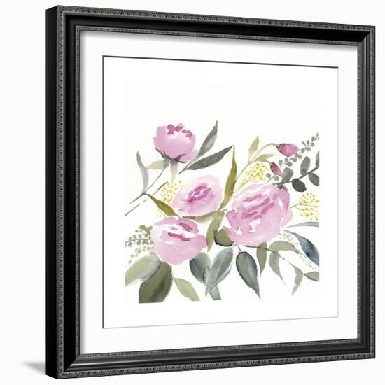 Rosebud Watercolor I-Victoria Borges-Framed Art Print