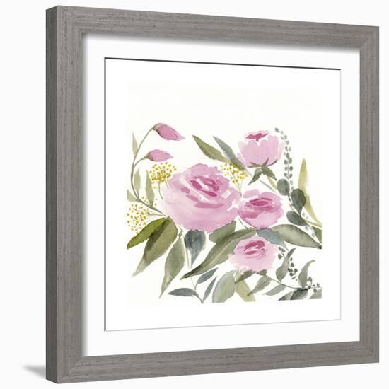 Rosebud Watercolor II-Victoria Borges-Framed Art Print