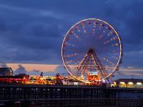 Big Wheel and Funfair on Central Pier Lit at Dusk, England-Rosemary Calvert-Photographic Print