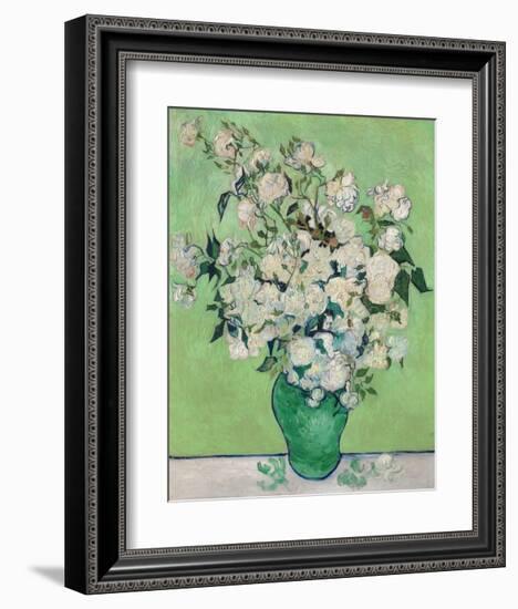 Roses, 1890 (Green Vase)-Vincent Van Gogh-Framed Art Print