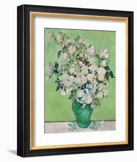 Roses, 1890 (Green Vase)-Vincent Van Gogh-Framed Art Print