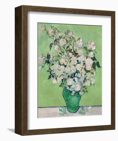 Roses, 1890 (Green Vase)-Vincent Van Gogh-Framed Art Print