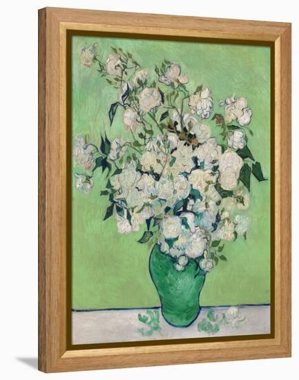 Roses, 1890 (Green Vase)-Vincent van Gogh-Framed Stretched Canvas