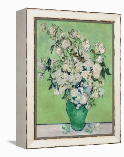 Roses, 1890 (Green Vase)-Vincent van Gogh-Framed Stretched Canvas