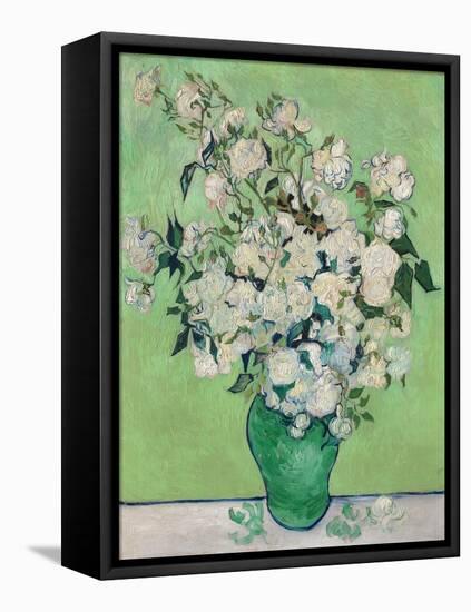 Roses, 1890 (Green Vase)-Vincent van Gogh-Framed Stretched Canvas