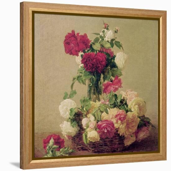 Roses, 1891-Henri Fantin-Latour-Framed Premier Image Canvas