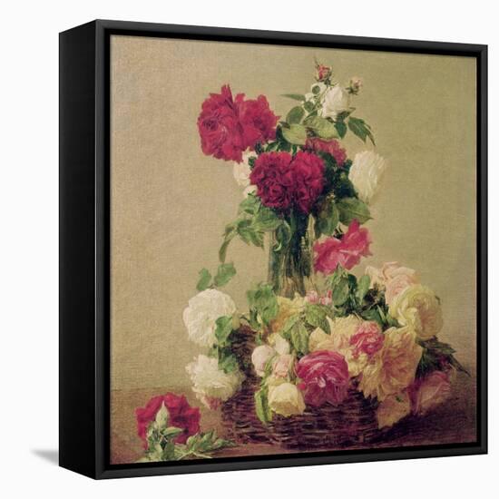 Roses, 1891-Henri Fantin-Latour-Framed Premier Image Canvas