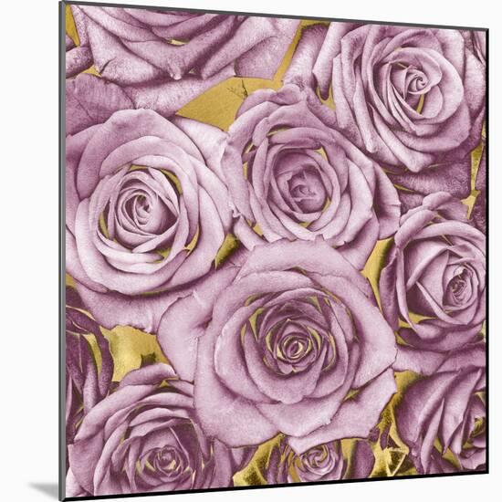 Roses - Amethyst on Gold-Kate Bennett-Mounted Art Print