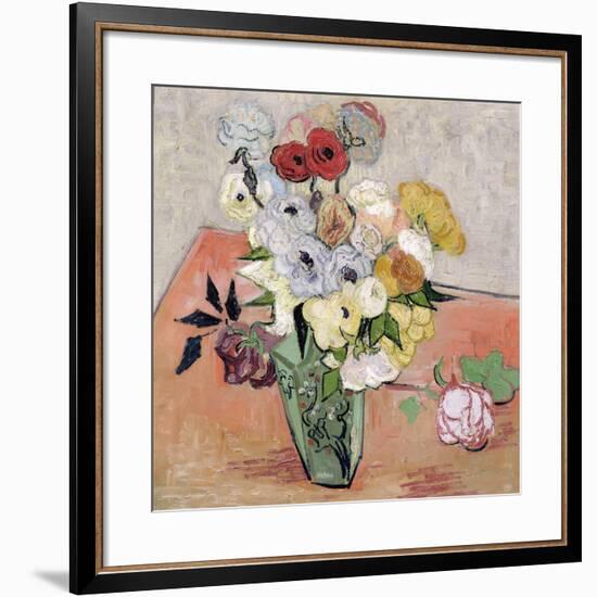 Roses and Anemones, c.1890-Vincent van Gogh-Framed Premium Giclee Print