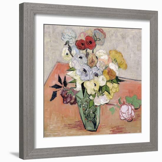 Roses and Anemones, c.1890-Vincent van Gogh-Framed Giclee Print