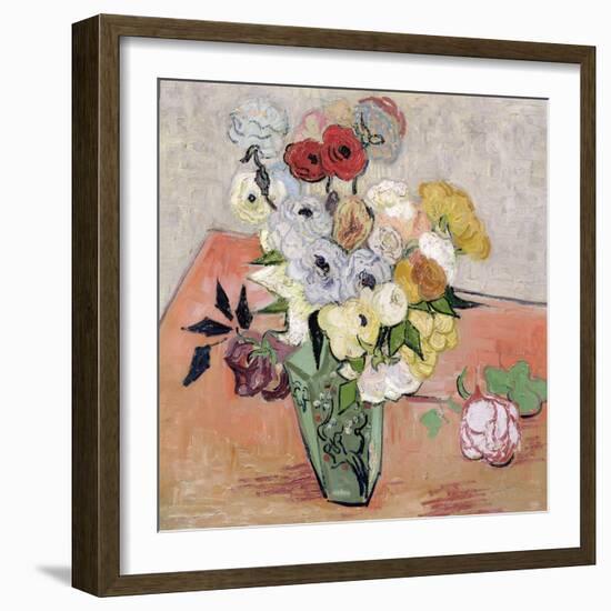 Roses and Anemones, c.1890-Vincent van Gogh-Framed Premium Giclee Print