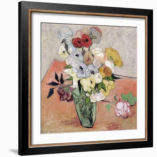 Roses and Anemones, c.1890-Vincent van Gogh-Framed Premium Giclee Print