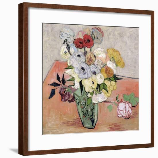 Roses and Anemones, c.1890-Vincent van Gogh-Framed Premium Giclee Print