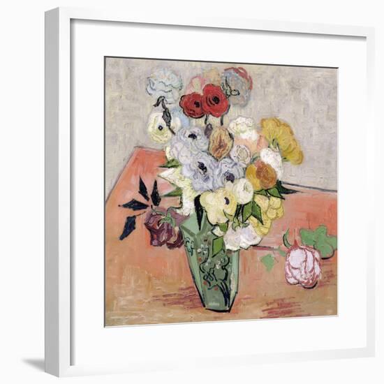 Roses and Anemones, c.1890-Vincent van Gogh-Framed Premium Giclee Print