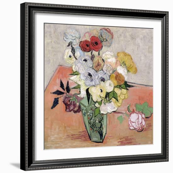 Roses and Anemones, c.1890-Vincent van Gogh-Framed Premium Giclee Print