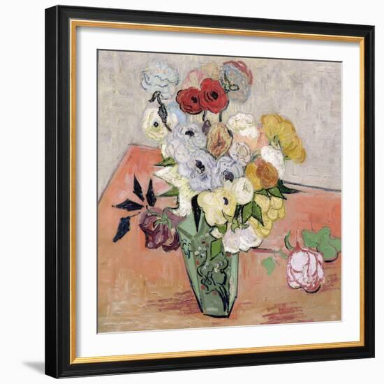 Roses and Anemones, c.1890-Vincent van Gogh-Framed Premium Giclee Print