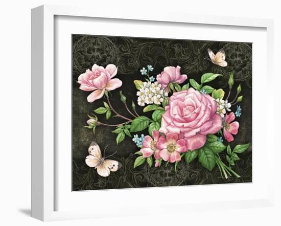 Roses and Butterflies-Maria Rytova-Framed Giclee Print