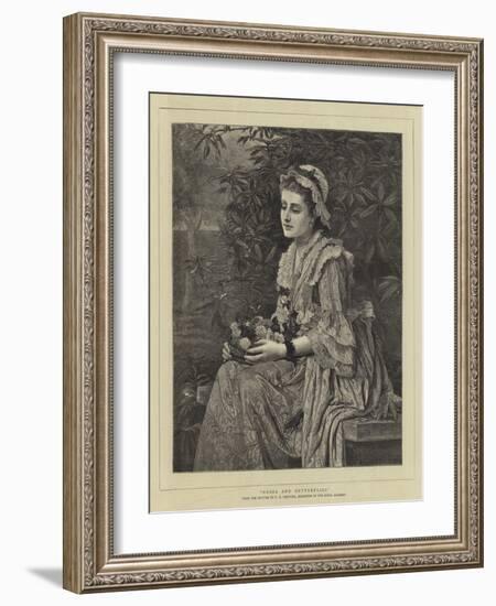 Roses and Butterflies-Charles Edward Perugini-Framed Giclee Print