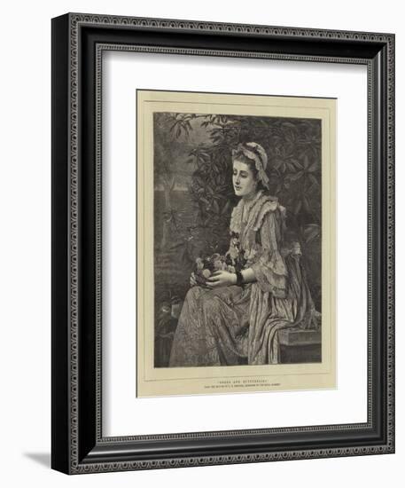 Roses and Butterflies-Charles Edward Perugini-Framed Giclee Print