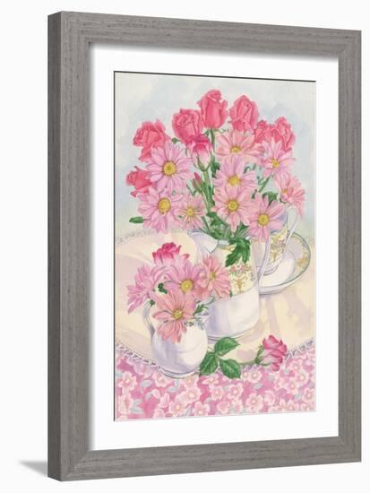 Roses and Chrysanthemums, 1996-Linda Benton-Framed Giclee Print