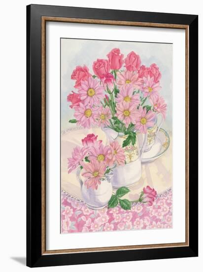 Roses and Chrysanthemums, 1996-Linda Benton-Framed Giclee Print