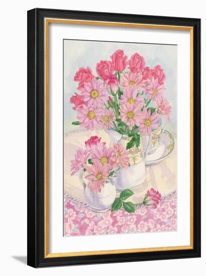 Roses and Chrysanthemums, 1996-Linda Benton-Framed Giclee Print