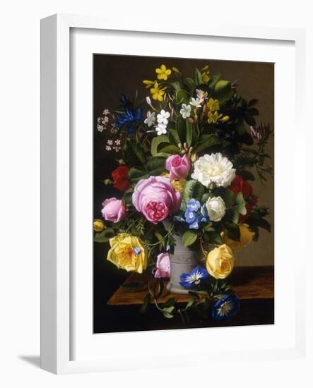 Roses and Convulvulus in a Vase-Otto Didrik Ottesen-Framed Giclee Print