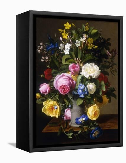 Roses and Convulvulus in a Vase-Otto Didrik Ottesen-Framed Premier Image Canvas