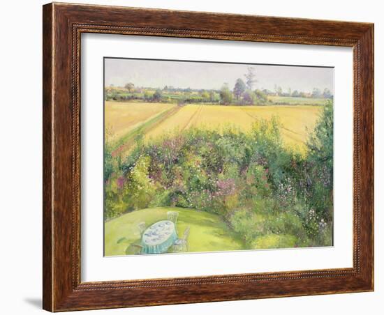 Roses and Cornfield-Timothy Easton-Framed Giclee Print