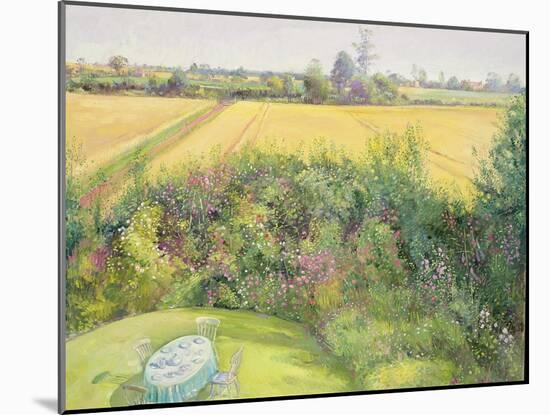 Roses and Cornfield-Timothy Easton-Mounted Giclee Print