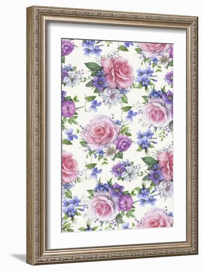 Roses and Hellebore-Maria Rytova-Framed Giclee Print