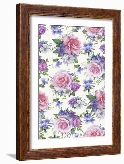 Roses and Hellebore-Maria Rytova-Framed Giclee Print