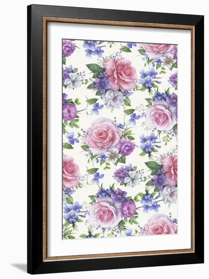 Roses and Hellebore-Maria Rytova-Framed Giclee Print