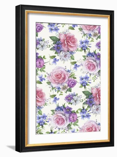 Roses and Hellebore-Maria Rytova-Framed Giclee Print