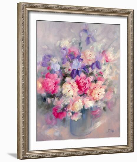 Roses and Irises-Genevieve Dolle-Framed Giclee Print