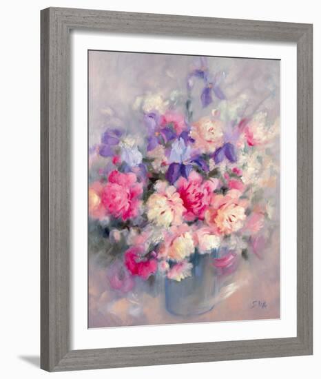 Roses and Irises-Genevieve Dolle-Framed Giclee Print