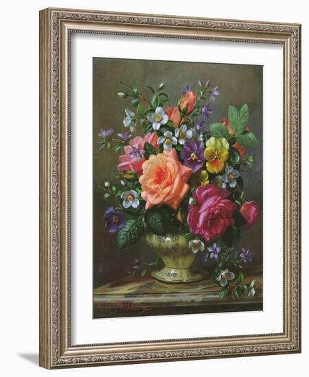 Roses and Pansies-Albert Williams-Framed Giclee Print