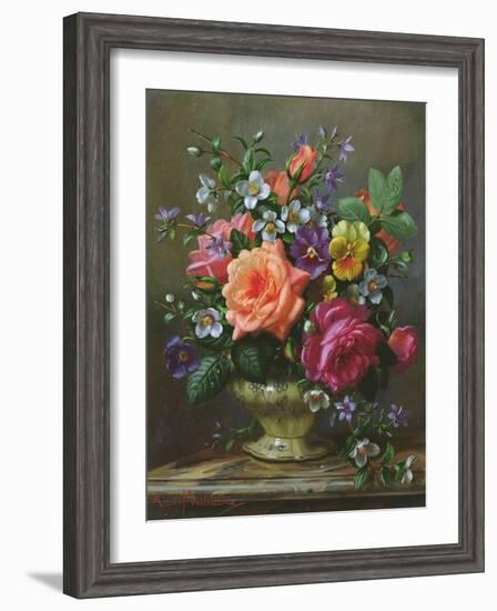 Roses and Pansies-Albert Williams-Framed Giclee Print